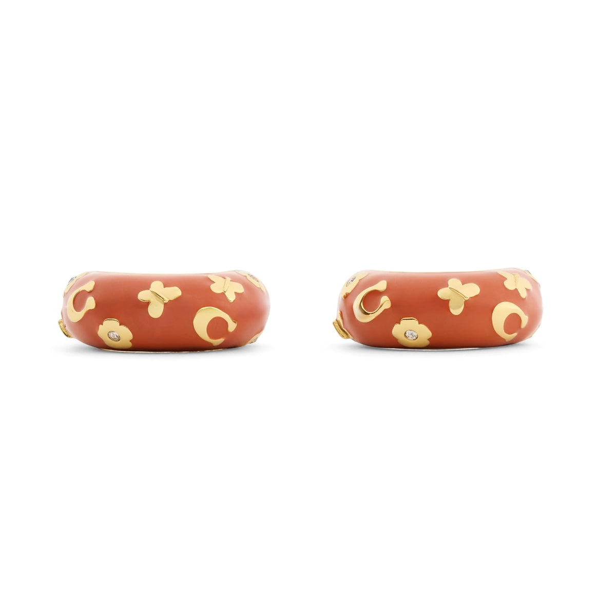Signature C - arete de aro con diseño floral