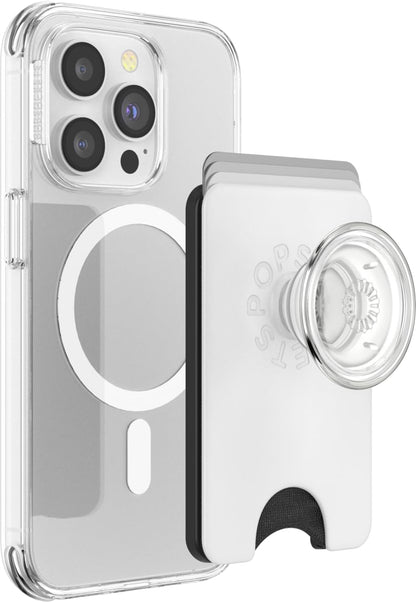 PopSockets Portafolios para Celular con Agarre Expandible, Varios Estilos - Blanco Transparente