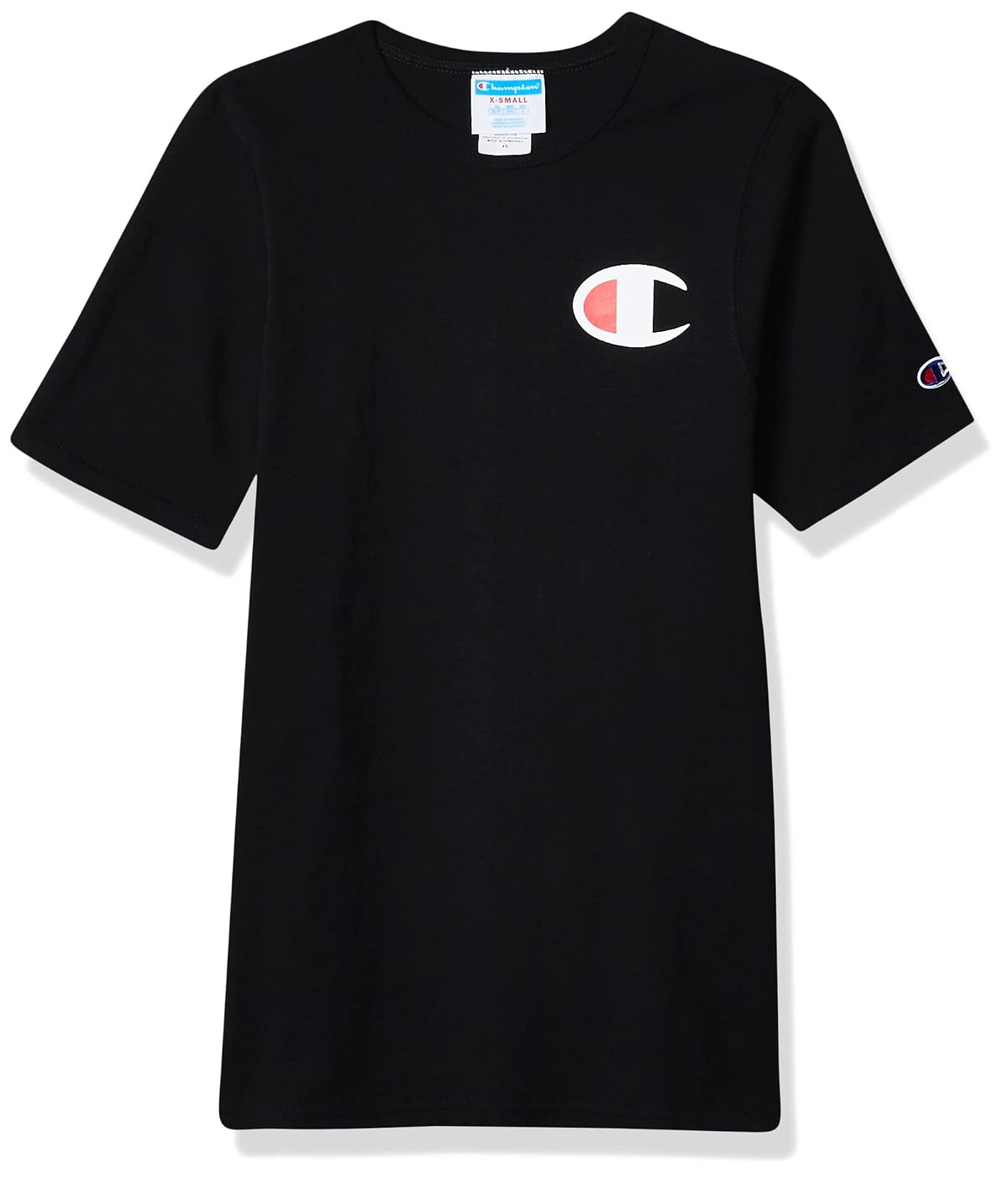 Champion LIFE Playera Cuello Redondo para Hombre - XS - Logotipo de Patriotic C negro