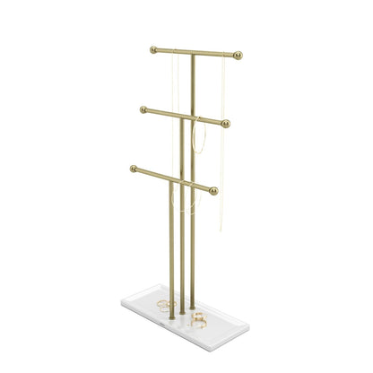 Umbra Trigem Soporte de joyería, Blanco/Latón