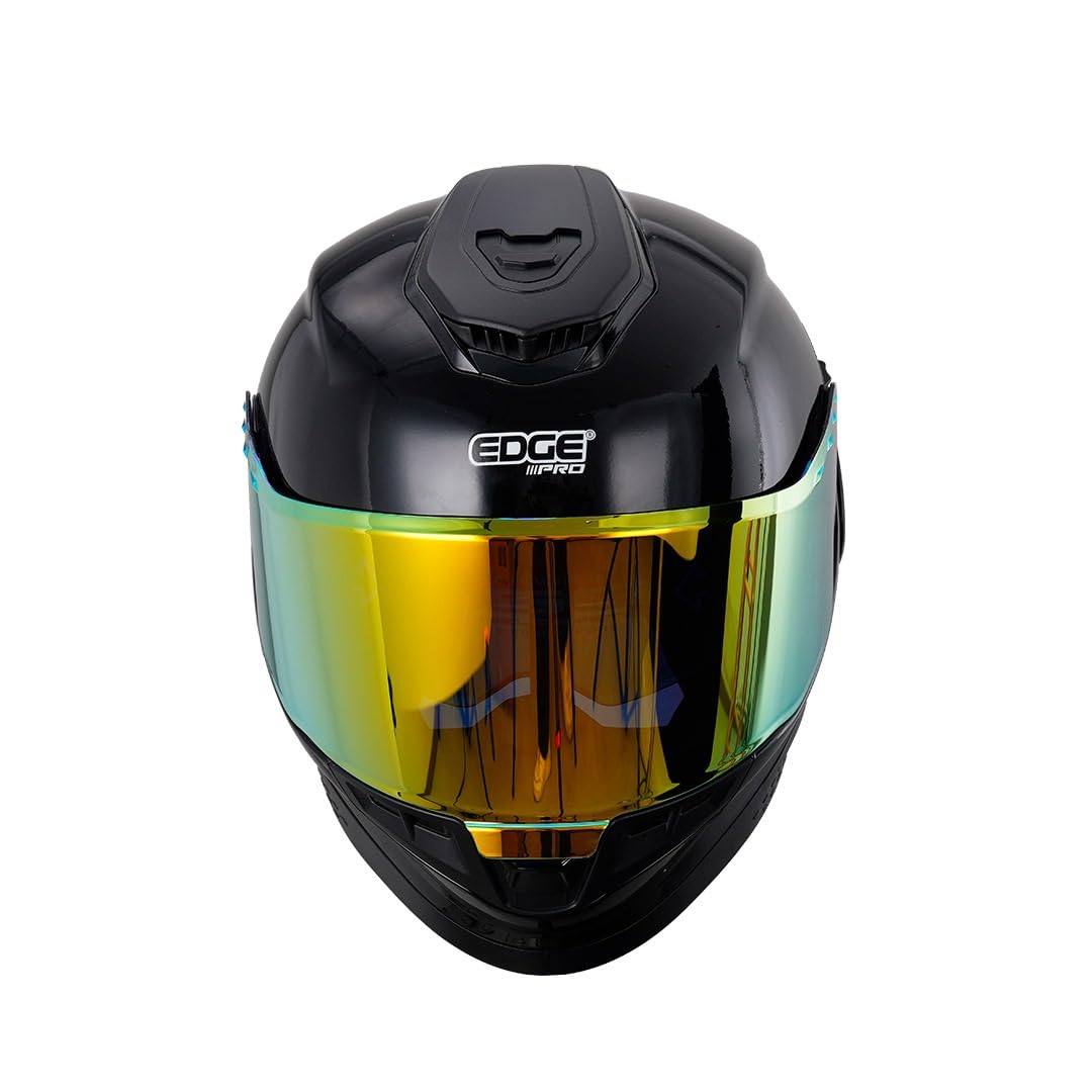 Casco Edge Integral XPRO Dot/ECE Negro Brillante Visor Amarillo L