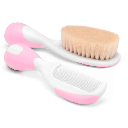 Chicco Set de Cepillo y Peine para Bebé Recién Nacido, Azul - Rosa