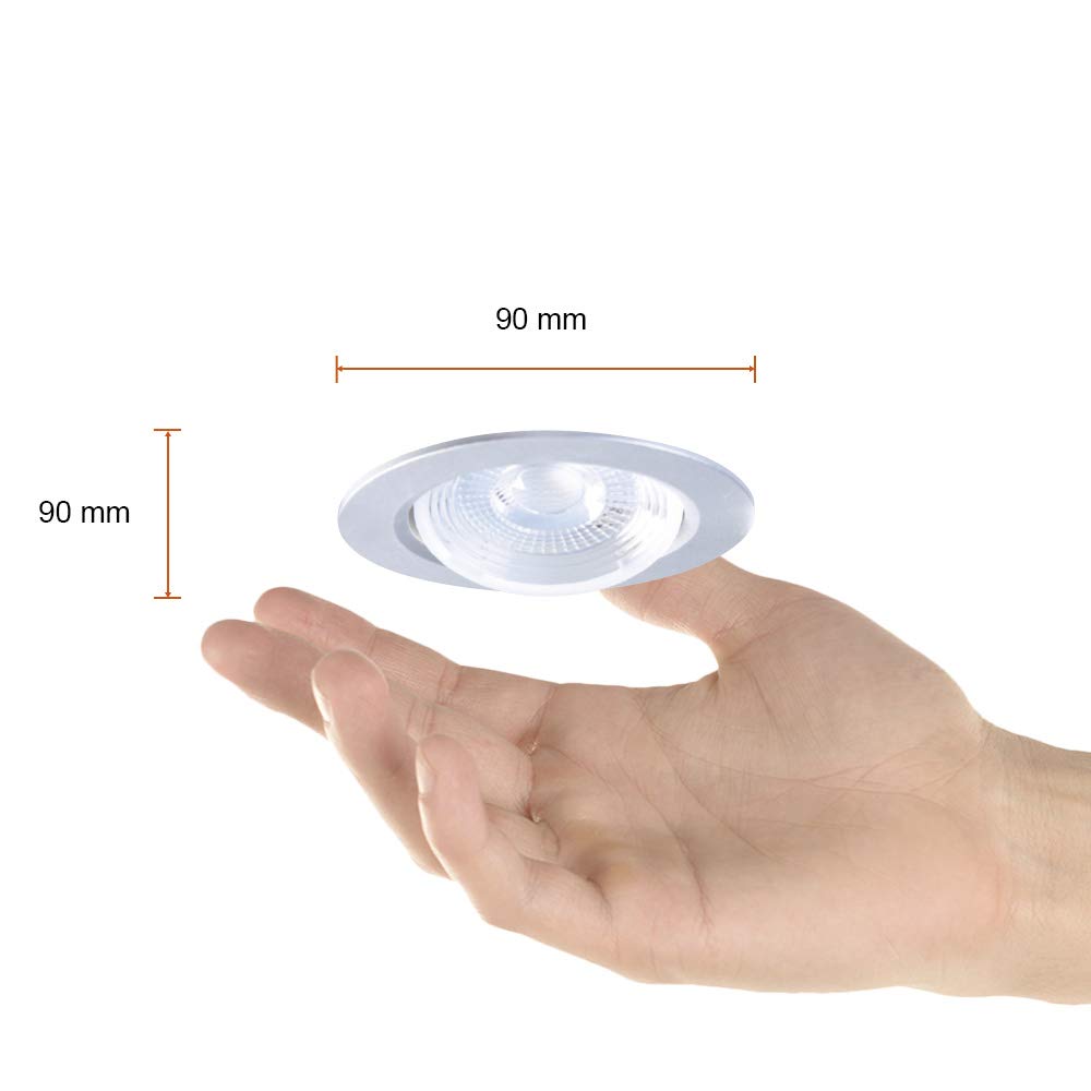 Tecnolite Lámpara LED Empotrada Interior 7YDLED155MV30S, 7 W, 100-240 V, 3000 K, Satinado