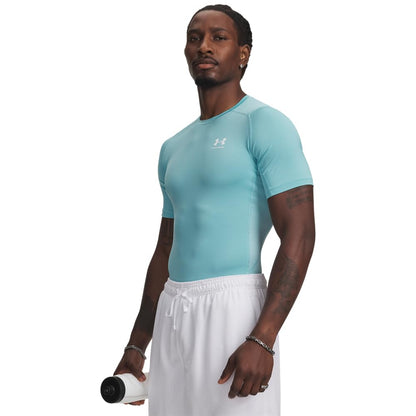 Under Armour HeatGear Camiseta de Compresión para Hombre - (425) Blue Haze - White - XS