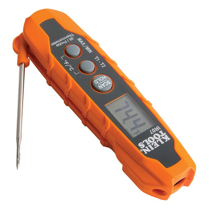 Klein Tools IR07 Termómetro digital LCD de tamaño de bolsillo para sonda y infrarrojo doble (IR)