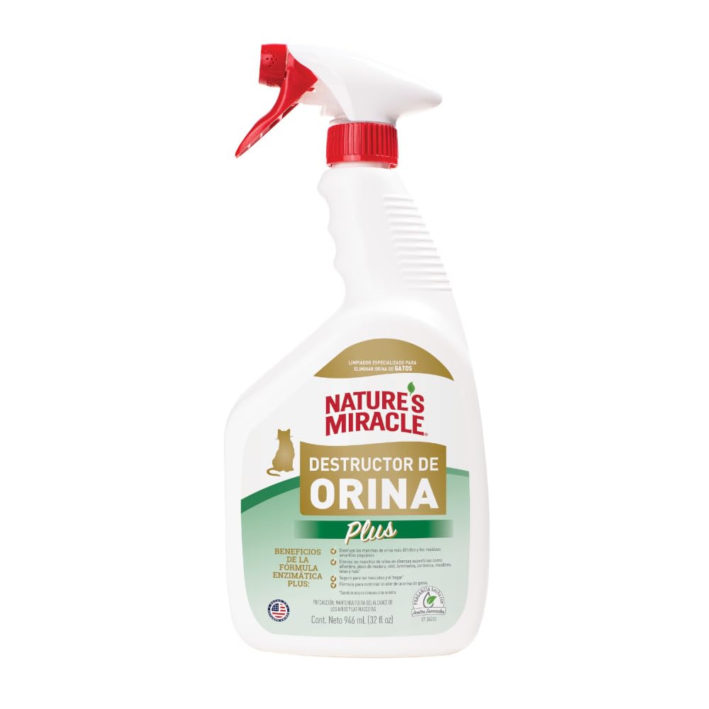Nature's Miracle - Urine Destroyer Plus for Cats, Spray, For Severe Cat Urine Stains, Enzymatic Formula, 32oz