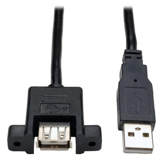 Tripp-Lite U024-06N-PM Cable Panel Mount Extension, USB 2.0 Hi-Speed, 6"