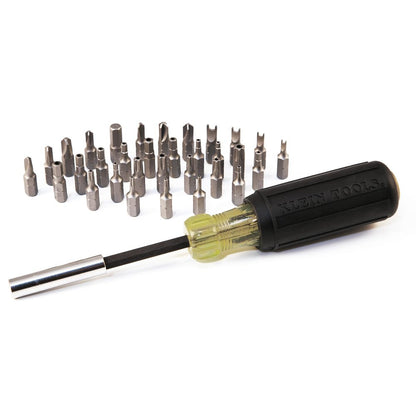 Klein Tools 32510 Desarmador de punta magnética con 32 puntas inviolables de diferentes tamaños en un cómodo soporte.