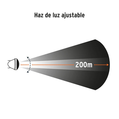 TRUPER LI-CA-800X, Linterna para cabeza, 4 pilas AA, 800 lúmenes, 1 LED, Expert