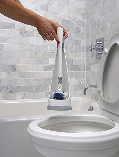Unger - Juego de escobillas de Inodoro sin Goteo, Cepillo para Polvo de Inodoro Flexible para Cuello con Soporte portátil, Cepillo para Polvo de Limpieza Discreto para baño, depurador de Inodoro,