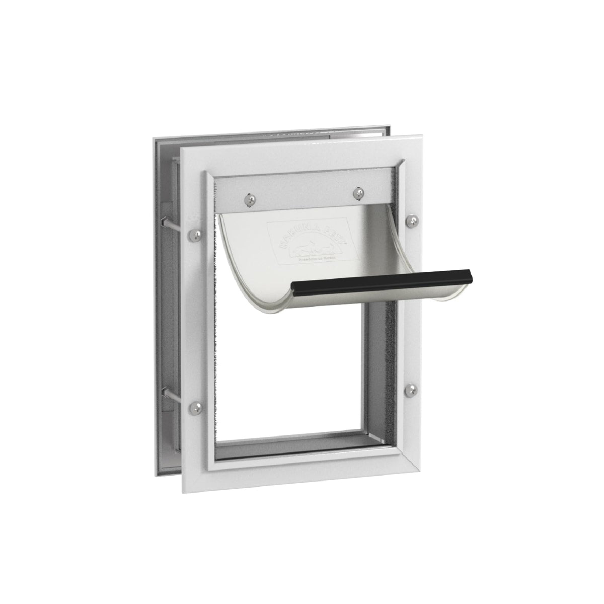 Hakuna Pets Puerta de Aluminio para Mascotas con Panel de Bloqueo de 2 Vías - Small for Pets to 20 lbs - Blanco