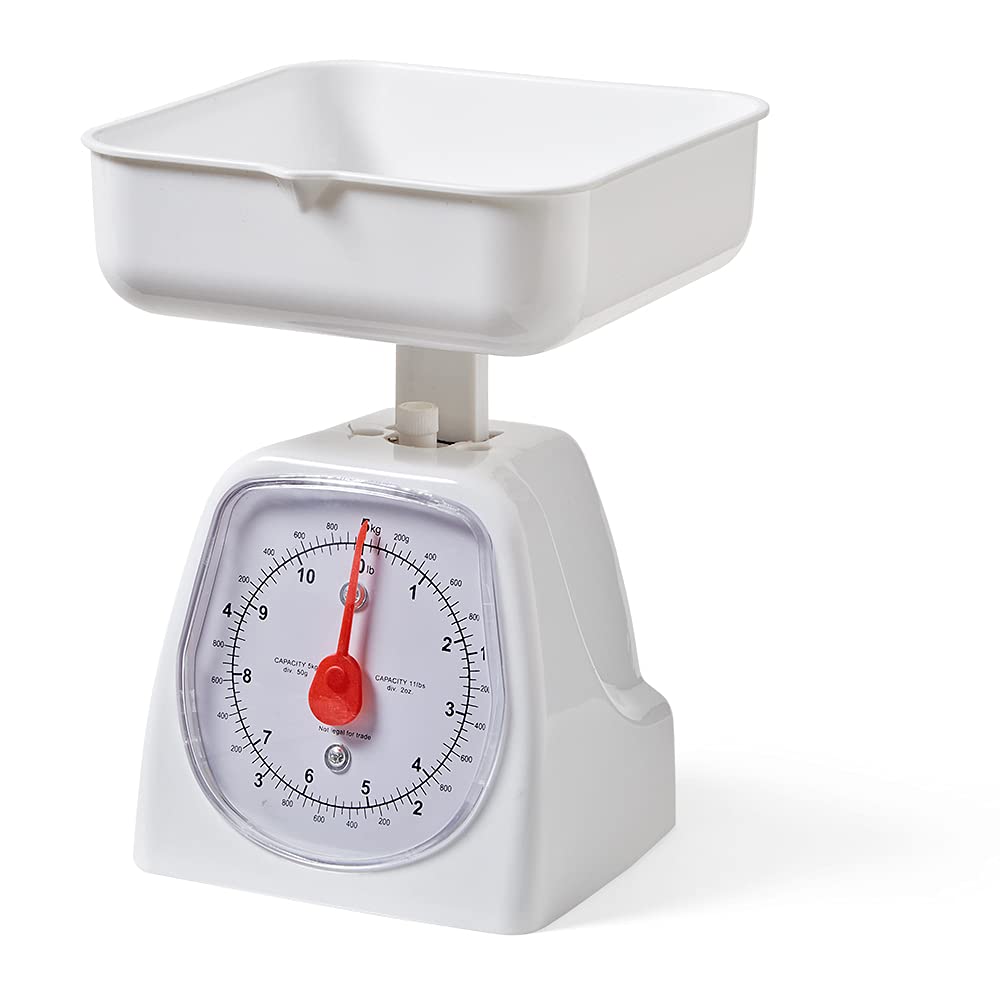 hand2mind 21260 Báscula de plataforma analógica de doble dial, báscula de 5 kg, básculas de cocina, básculas de pesaje, para profesores de primaria, material para profesores, material escolar