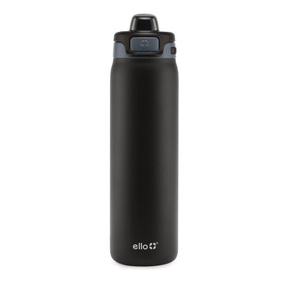 Ello Pop & Fill - Botella de agua de acero inoxidable de 22 onzas con tecnología de llenado rápido, doble pared y metal aislado al aspiradora, tapa de bloqueo a prueba de fugas, beber y chug,