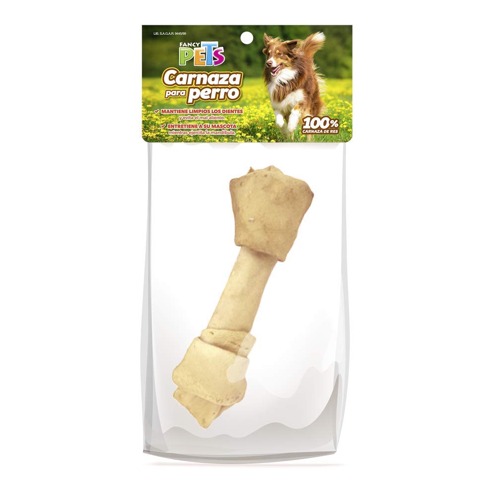Fancy Pets Carnaza en Forma de Hueso Natural para Perro Tamaño 7-8 Centímetros, 1 Pieza
