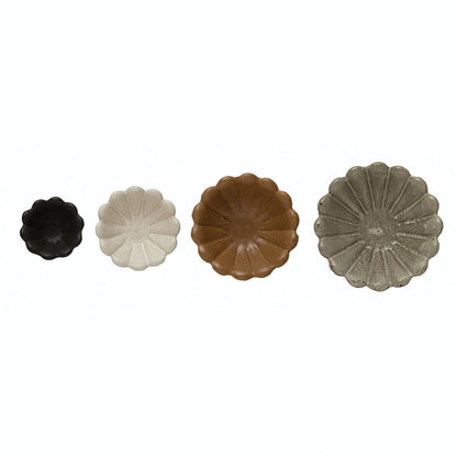 Creative Co-Op - Cuencos de Flores de gres, 6 Pulgadas de Largo x 6 Pulgadas de Ancho x 3 Pulgadas de Alto, Multicolor