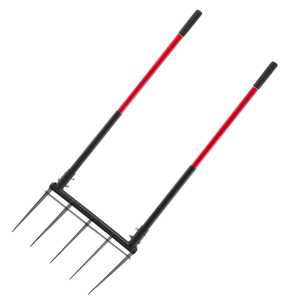 VEVOR Horquilla Ancha, Horquilla de 5 Puntas con Asas de Fibra de Vidrio duales, Tenedor de jardín Resistente, Horquilla de Mano ergonómica con diseño en Forma de U, Herramienta de jardinería para