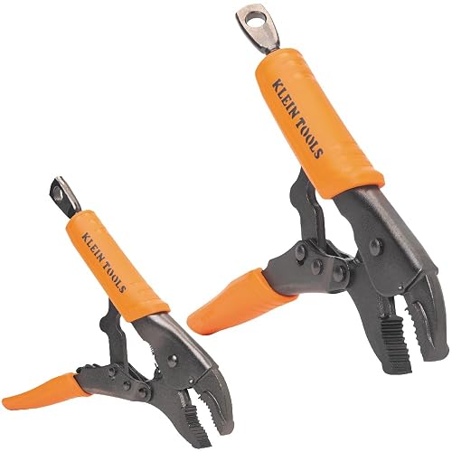 Klein Tools 38660 - Juego de alicates de bloqueo curvados de 7 pulgadas y 10 pulgadas, asas de liberación rápida, alto par y poder de agarre, 2 piezas