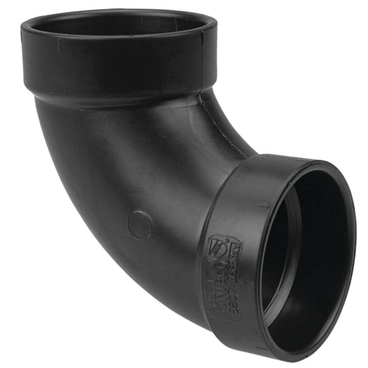NIBCO - I0555H U5807 3 HXH 90 Codo ABS, negro, 3 pulgadas (U58073)