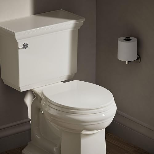 Kohler K-20111-96 Brevia - Asiento de inodoro redondo con parachoques apretado, asiento de cierre silencioso, herrajes de fijación rápida, galleta