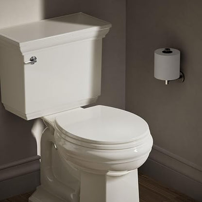Kohler K-20111-96 Brevia - Asiento de inodoro redondo con parachoques apretado, asiento de cierre silencioso, herrajes de fijación rápida, galleta