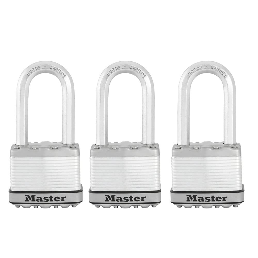 Master Lock Magnum Candado Laminado con Llave, 44 mm - 3 Pack, Keyed-Alike
