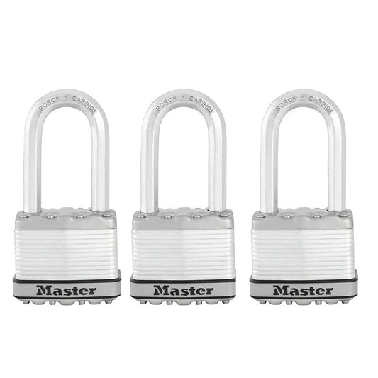 Master Lock Magnum Candado Laminado con Llave, 44 mm - 3 Pack, Keyed-Alike