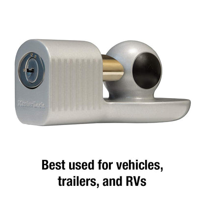 Master Lock 377KA Trailer Hitch Lock, Fits 1-7/8 in, 2 in, and Most 2-5/16 in. Trailer Couplers, Chrome