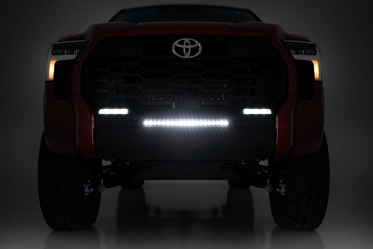 Rough Country - Barra de luz LED Slimline de 20 Pulgadas, 100 W, 7200 lúmenes, LED CREE con Haz de inundación Amplio para Todoterreno, Jeeps, camión, UTV