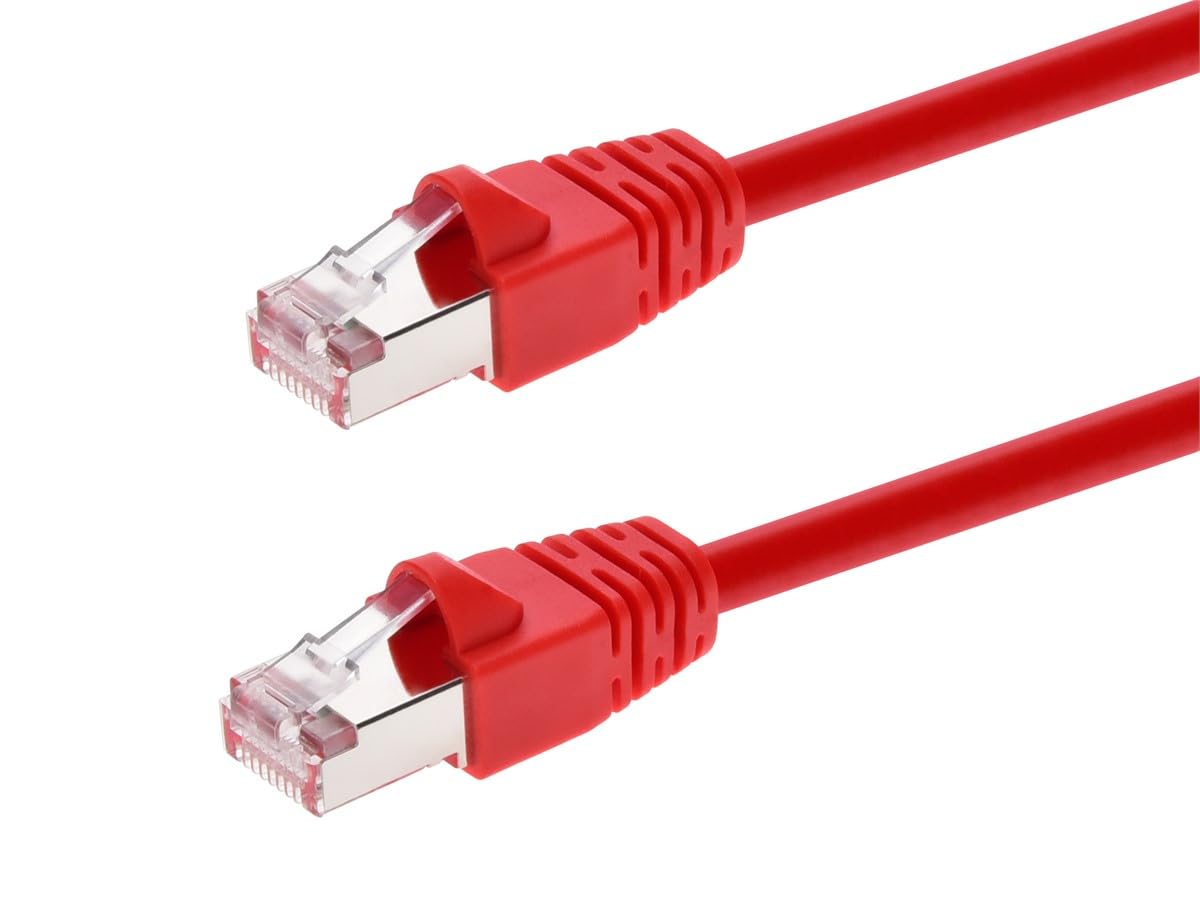 Monoprice Cable de Red Cat6A Blindado STP - 2.1 metros - Rojo -