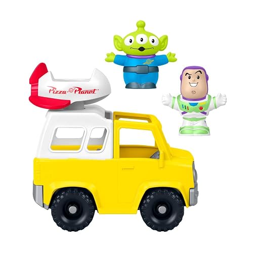 Fisher-Price - Juguete para niños pequeños de Disney y Pixar Toy Story Pizza Planet Truck con Buzz Lightyear y Figuras alienígenas para niños de 18 Meses