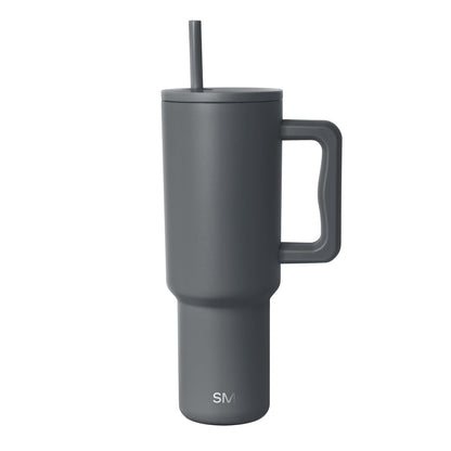Simple Modern Trek Vaso Térmico con Asa y Popote, Acero Inoxidable, 890-1180 ml - 1180 ml - -Graphite