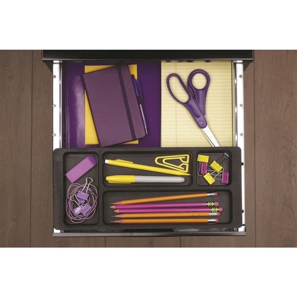 Office Dimensions - Archivador Organizador de Metal con 3 cajones (45,7 cm de Profundidad), Color Negro