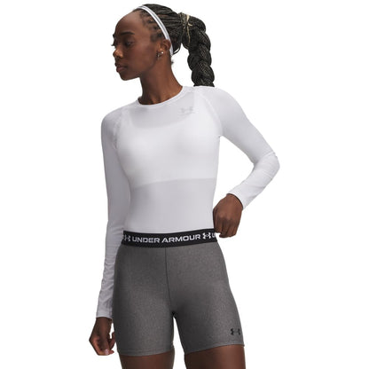 Under Armour Playera de Compresión Heatgear Manga Larga Mujer - G - Blanco