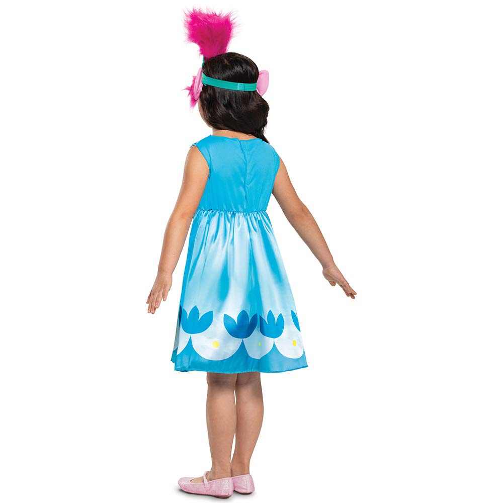 Trolls World Tour - Disfraz de Amapola para niños, Talla M (7-8) Azul