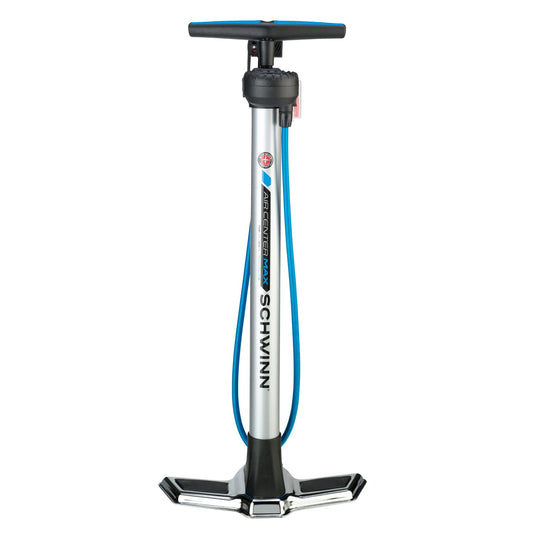 Schwinn Air Center Floor Bike Pump, Fits Schrader and Presta Valve Types, Portable Air Pump, Bike Accessories