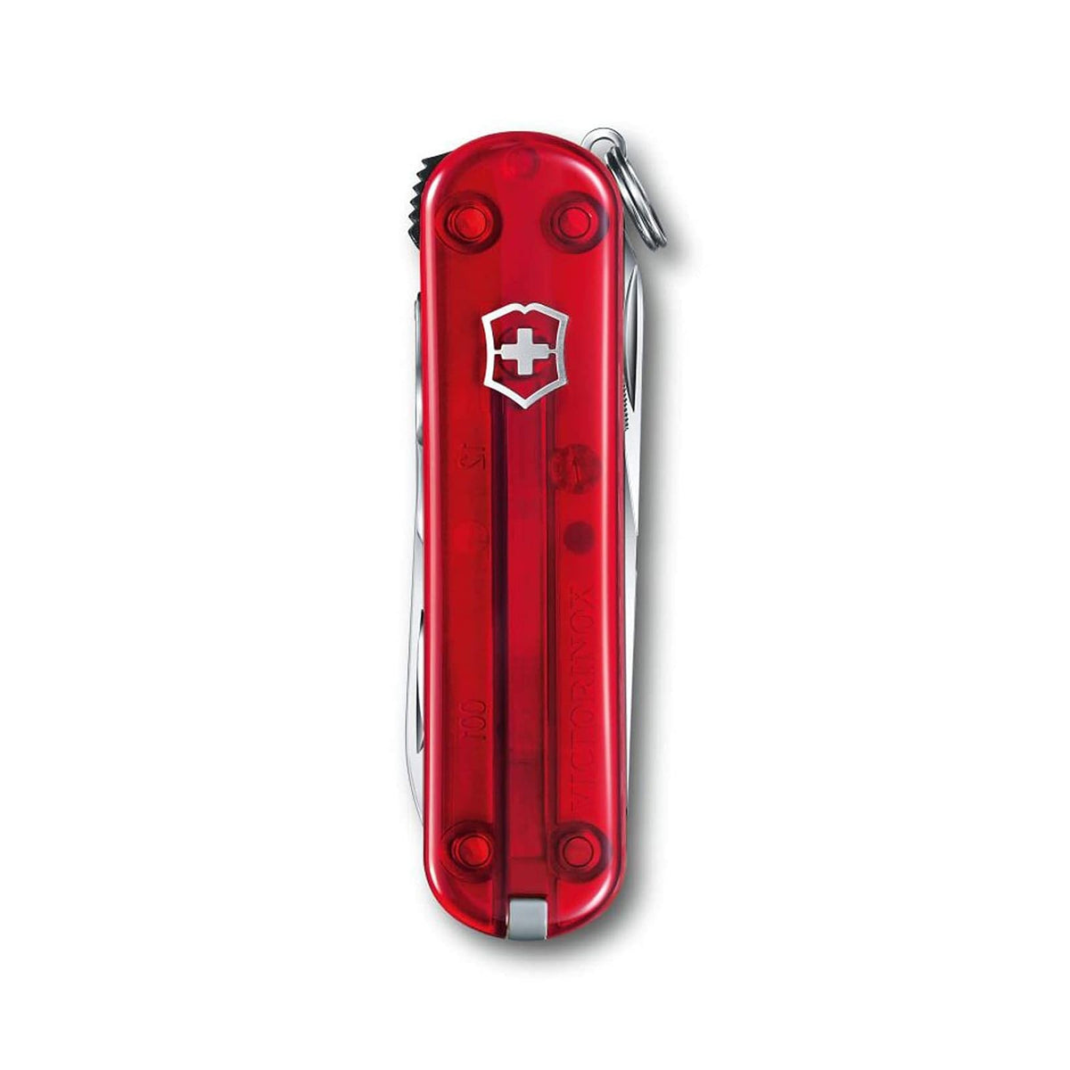Victorinox Nail Clip 580, color Rojo Transparente, 8 Usos