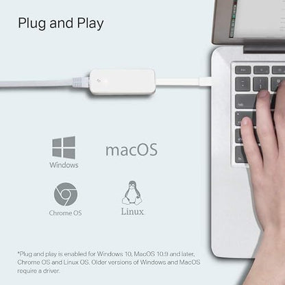 TP-Link UE300C, Adaptador de Red USB Type-C a Ethernet RJ45 LAN Gigabit,1000Mbps, Compatible con Windows 11/10/8.1/8, macOS, iPadOS, Chrome OS y Linux OS