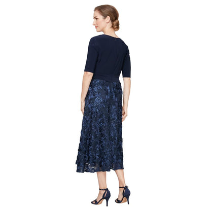 Alex Evenings - Vestido Corto de cóctel Bordado para Mujer, invitada de Boda (Tallas pequeñas y Normales)