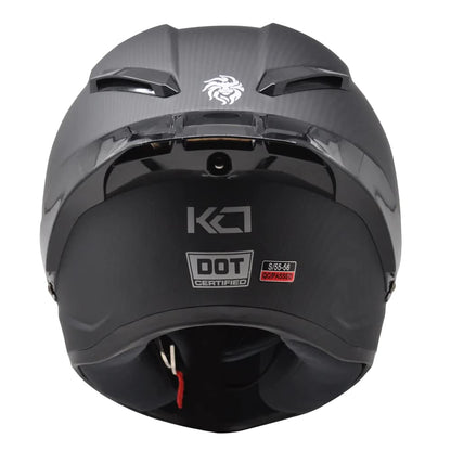 KOV Casco para Moto Integral KC1 Certificado Dot Estilo Carbono Deportivo (S)
