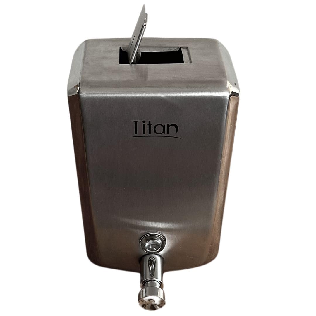 Titán Gustamar Jabonera Empotrable a la Pared para Baños Públicos/Dispensador de Jabón Líquido para Manos o Gel Antibacterial G-100DSS en Acero Inoxidable