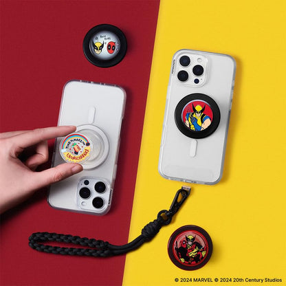 PopSockets - Agarre para teléfono MagSafe, Agarre y Soporte magnético Seguro para teléfono, Soporte Manos Libres, Compatible con Carga inalámbrica, Deadpool x Wolverine, Deadpool & Wolverine