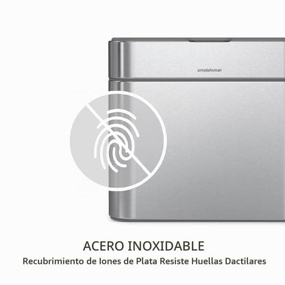 Organizador para abono simplehuman de 4 litros con contenedor Desmontable y para encimera, de Acero Inoxidable Cepillado.