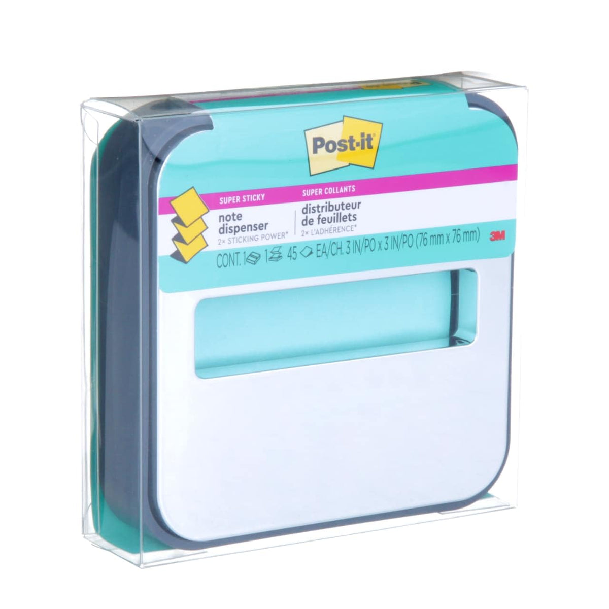Post-it Black Dispenser Sticky note Dispenser (STL-330-B) | Notas emergentes, útiles para el aula u oficina