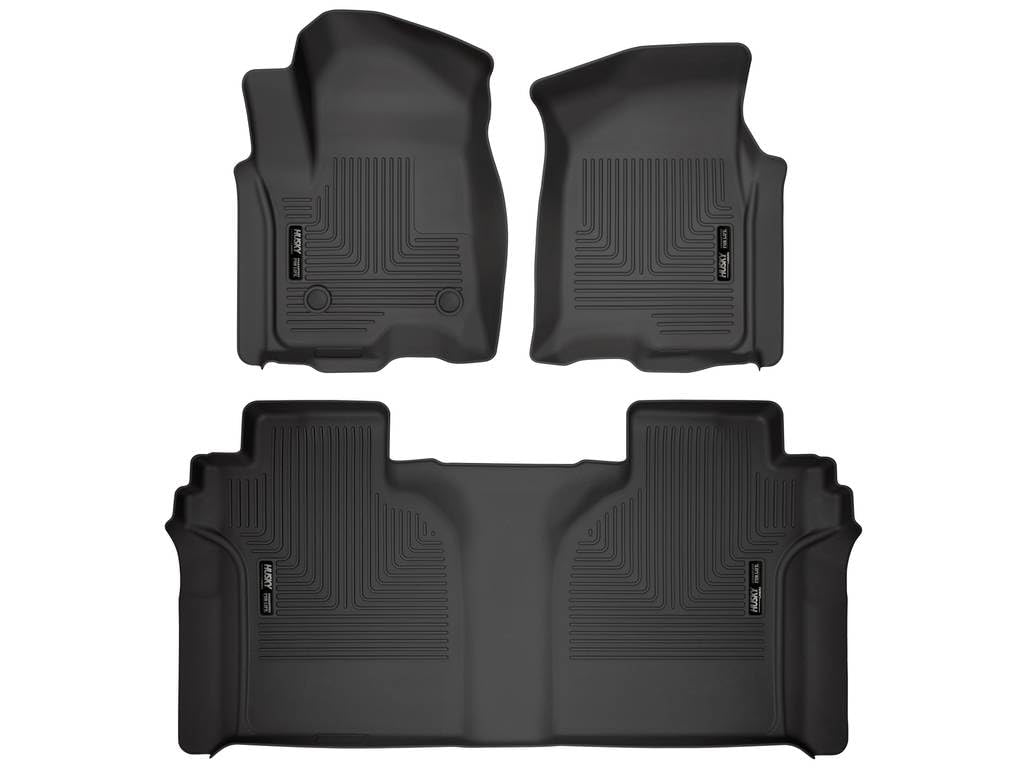 Husky Liners 14211 Revestimiento para Piso de Segundo Asiento, Color Negro, para Chrevrolet/GMC Silverado 2019, Cabina Crew, Combo Set