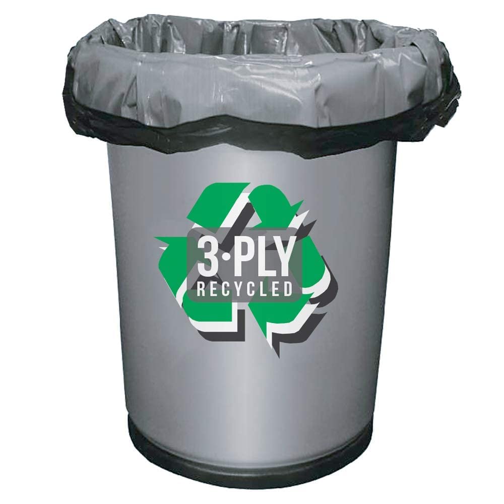 Aluf Plastics 33 Gallon 1.7 MIL (eq) Black Heavy Duty Trash Can Liners - 33" x 39" - Pack of 100 - For Contractor, Industrial, Commercial