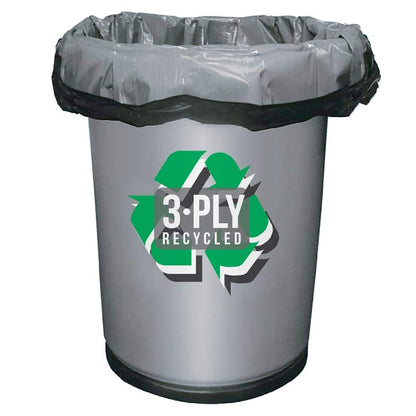 Aluf Plastics 33 Gallon 1.7 MIL (eq) Black Heavy Duty Trash Can Liners - 33" x 39" - Pack of 100 - For Contractor, Industrial, Commercial