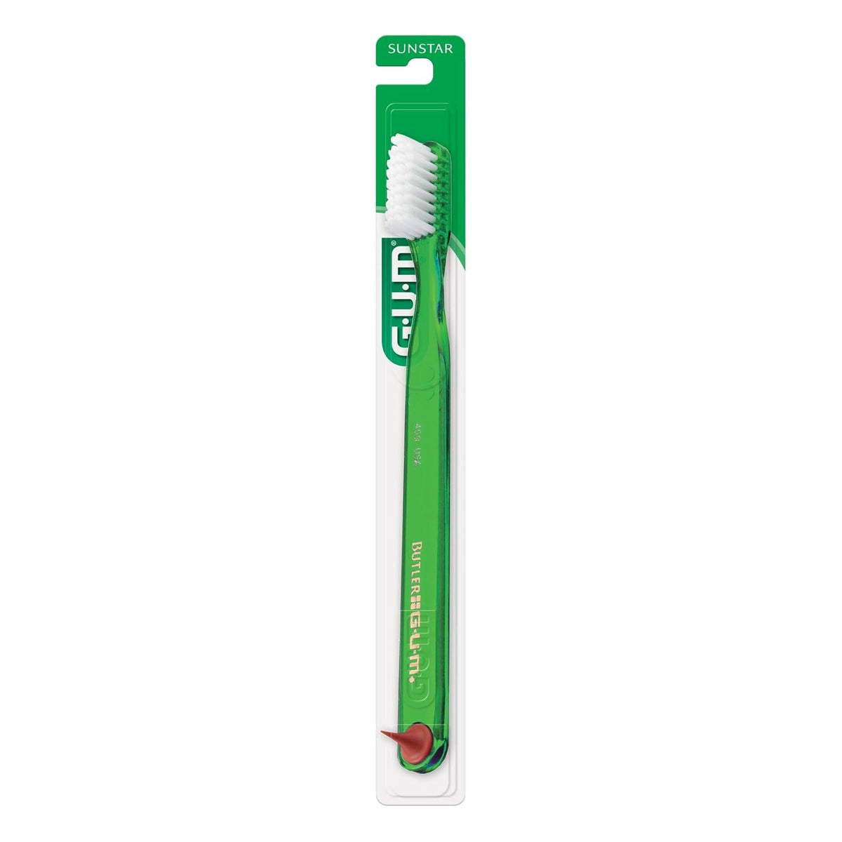 GUM Classic - cepillo para polvo de dientes suave, cabezal compacto, incluye punta de goma, 1 unidad (paquete de 6)
