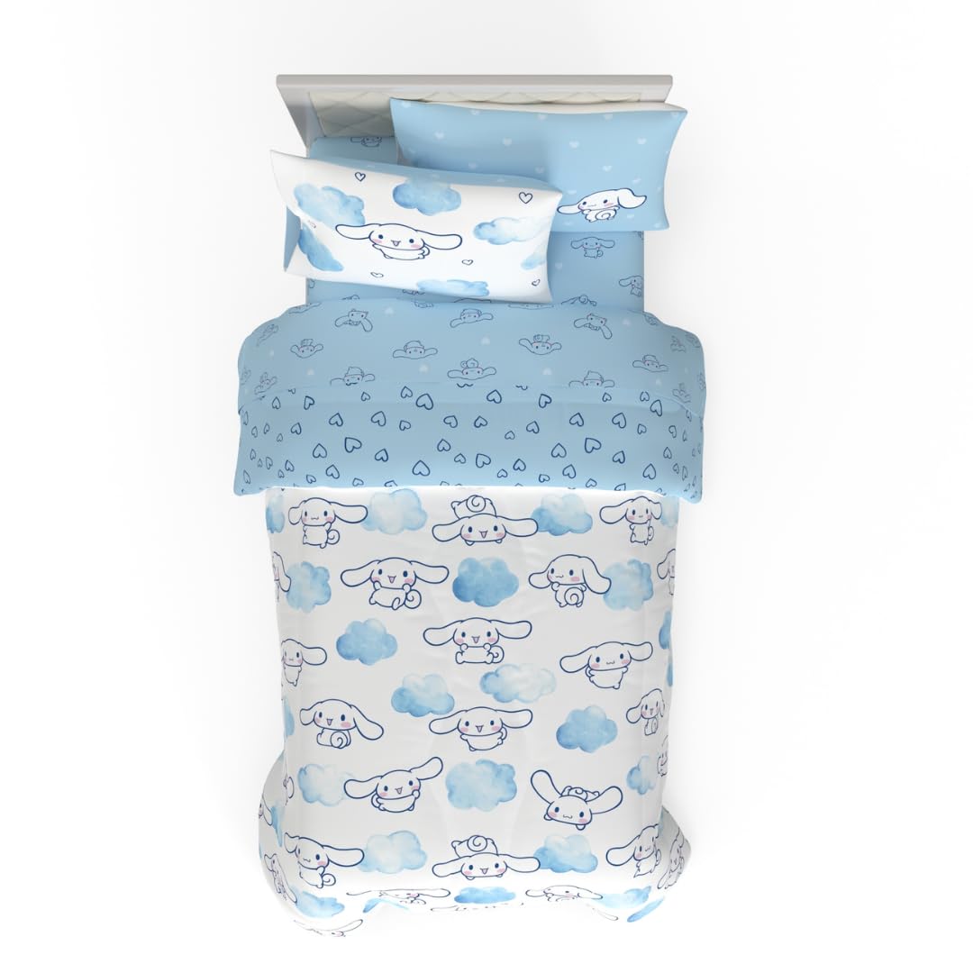 Franco Barbie 1959 Juego de Edredón y Sábanas Reversible - 5 Piece Twin Size - Cinnamoroll