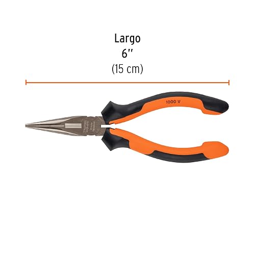 Truper Expert T203-6X, Pinzas de punta y corte Comfort Grip, 6"