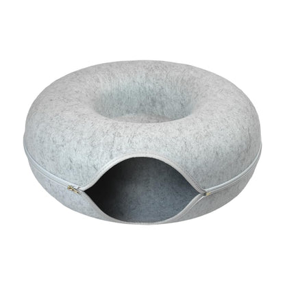 Fancy Pets Cama Cueva Dona para Gato Chico Gris Perla 50 cm x 20 cm Fieltro Resistente y Multifuncional
